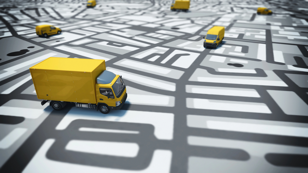 Local area map showing nearby delivery competitors